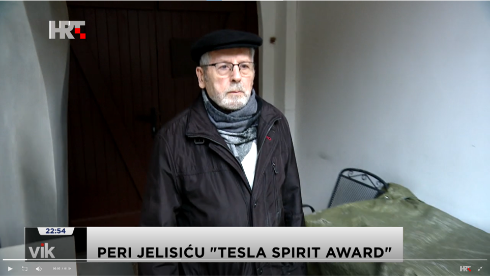 Pero Jelisić, HRT, Vijesti iz kulture, Tesla Spirit Award, Nikola Tesla, kipar